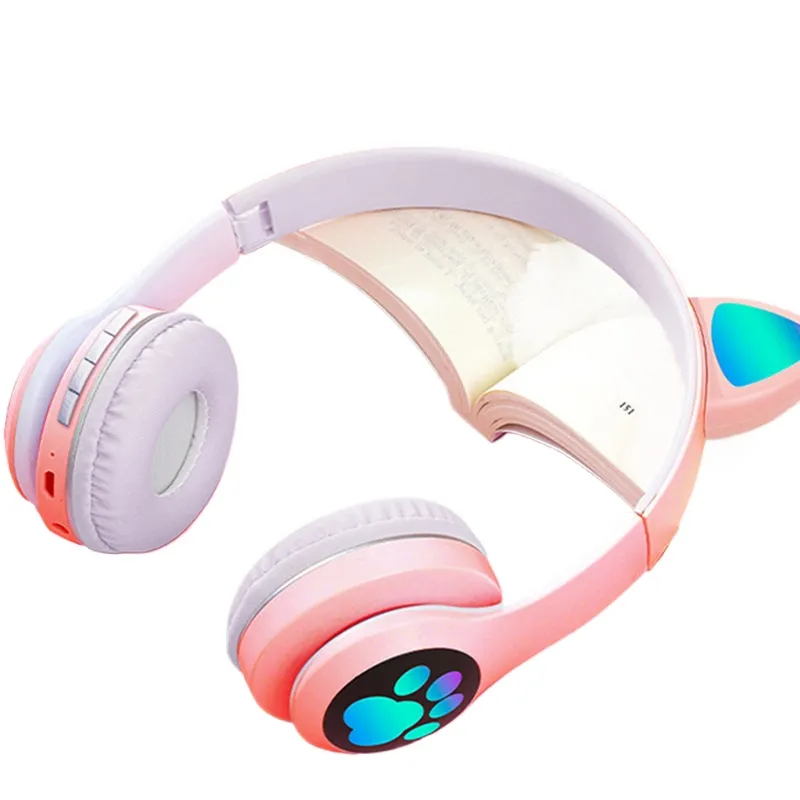 Cat Ear Bluetooth Headset Led - Bezprzewodowe słuchawki z kocimi uszami Bluetooth