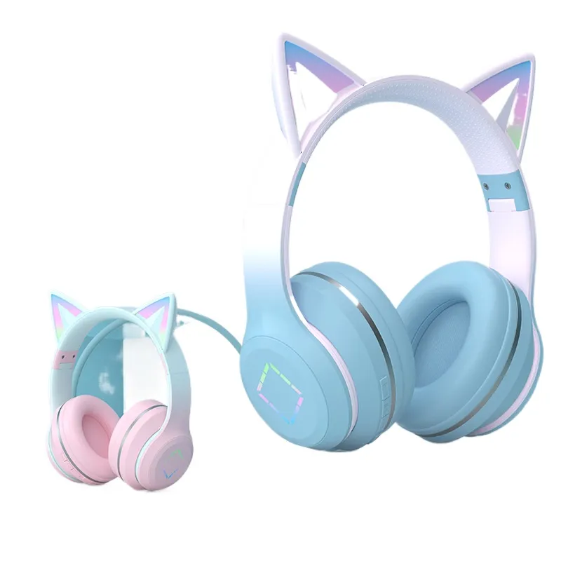 Cat Ear Bluetooth Headset Led - Bezprzewodowe słuchawki Bluetooth z kocimi uszami,