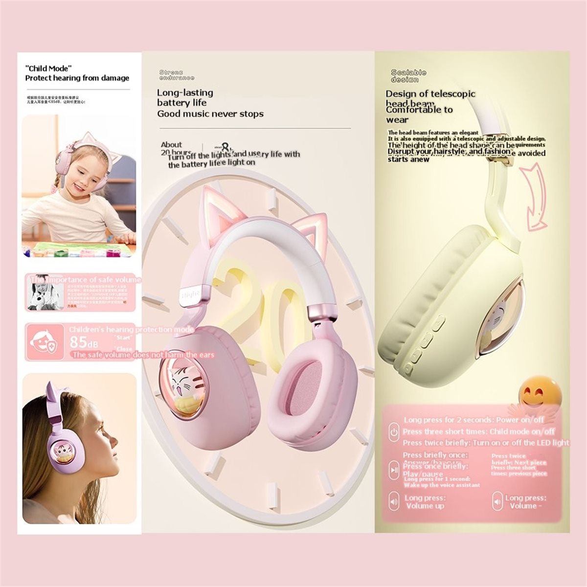 [VALUE PACK] Urocze słuchawki  – Cat Ear Bluetooth Headset Led recenzja i cena