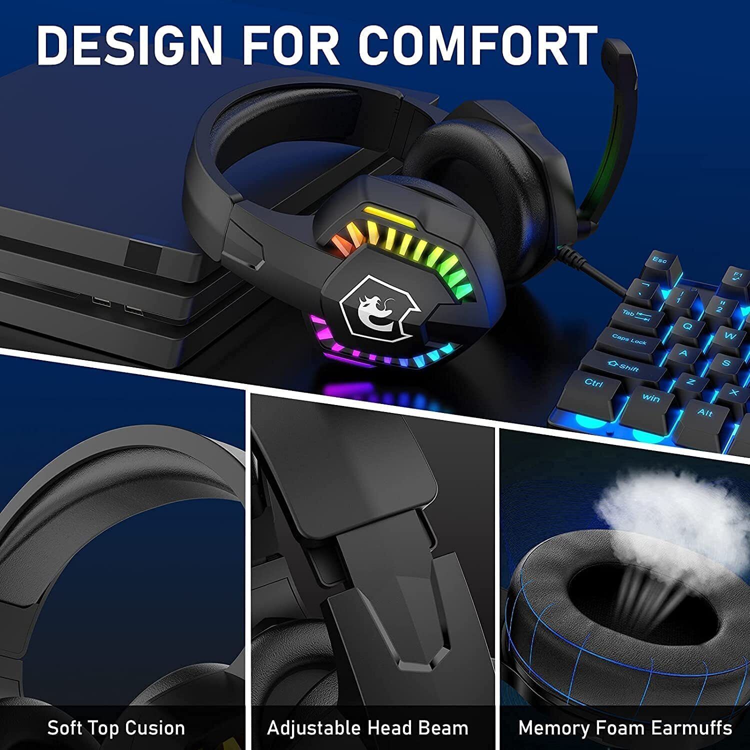 Słuchawki gamingowe przewodowe – Gaming Headset With Mic Rgb recenzja i cena