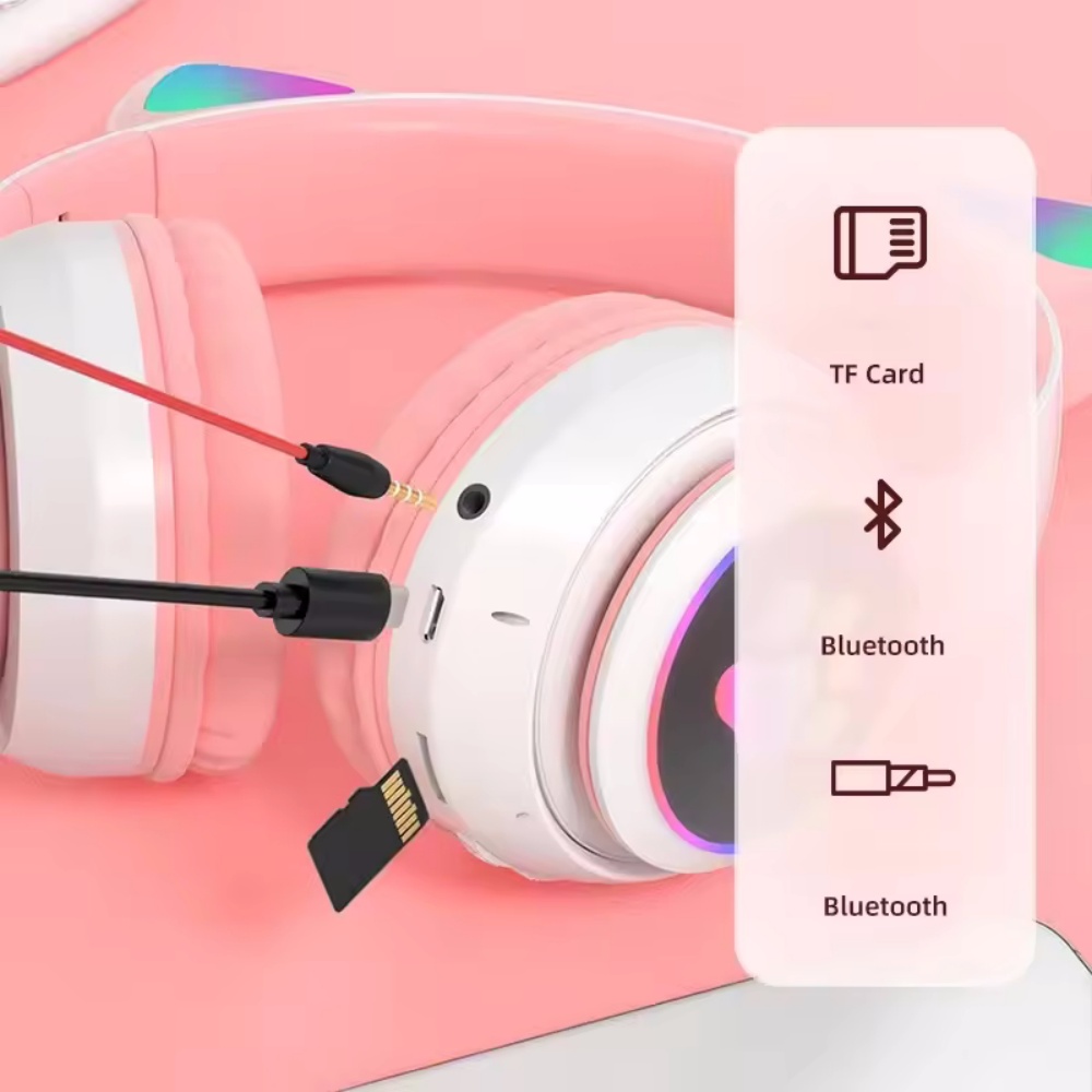 Słodkie bezprzewodowe słuchawk – Cat Ear Bluetooth Headset Led recenzja i cena