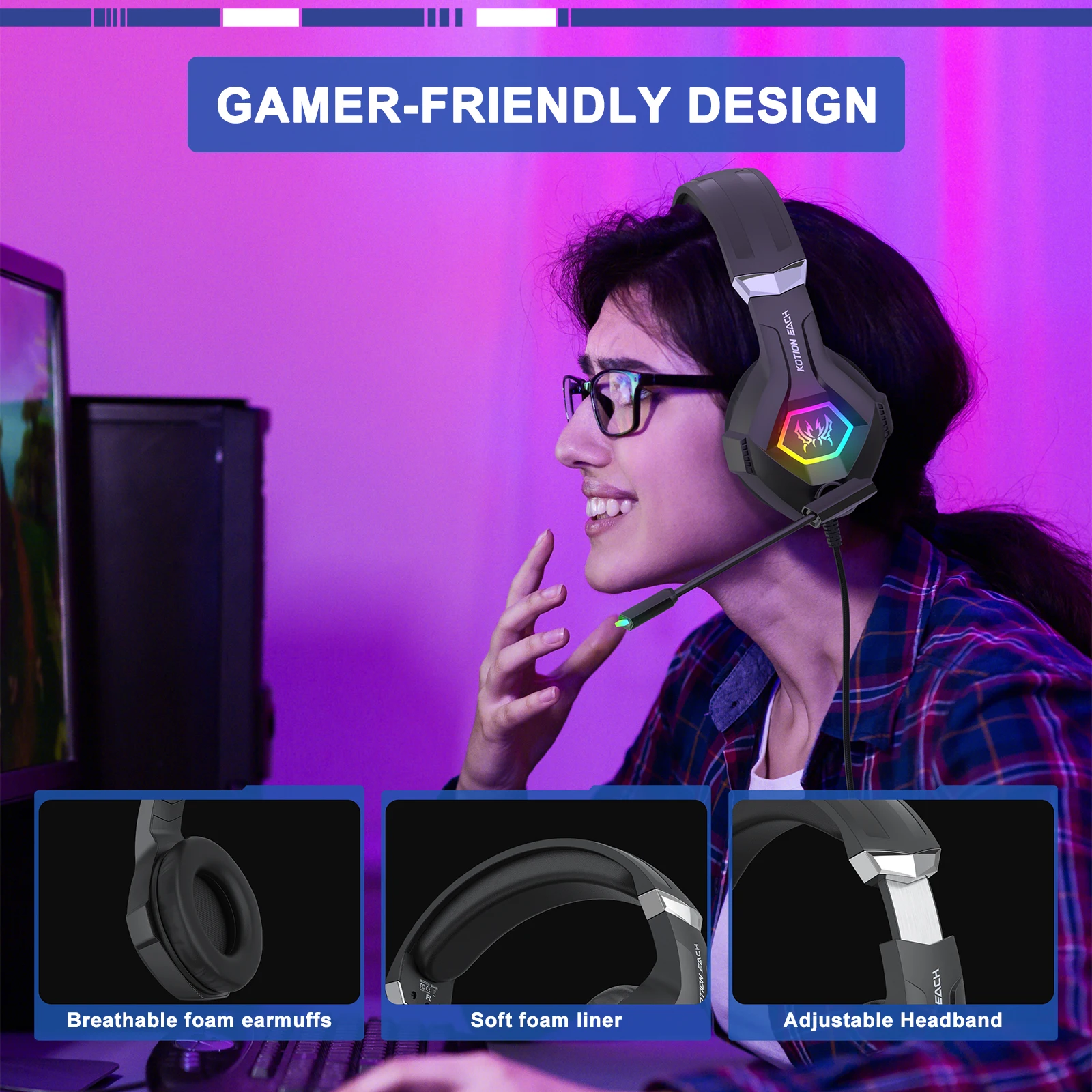 Przewodowy zestaw słuchawkowy  – Gaming Headset With Mic Rgb recenzja i cena