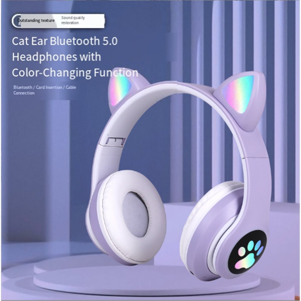 DT75BG Słodkie słuchawki Bluet – Cat Ear Bluetooth Headset Led recenzja i cena